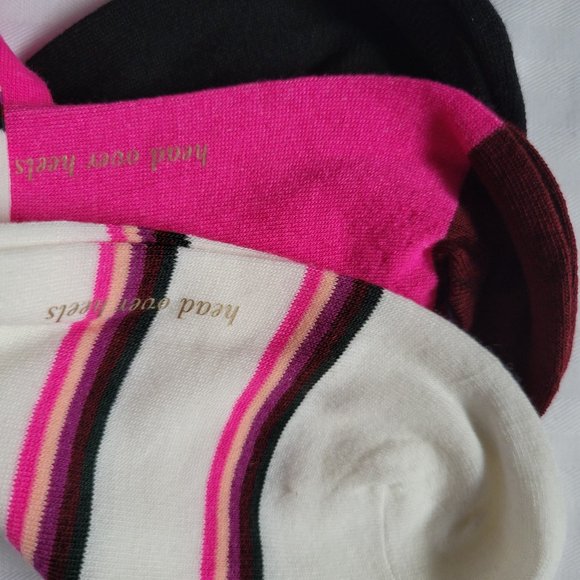 NWT♠️KATE SPADE♠️"Hello" Designer Crew Socks 3 Pairs New York - Picture 4 of 16